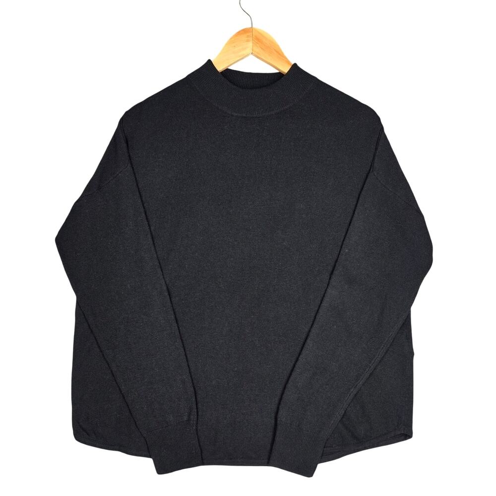 MADEWELL WOMEN’S MOCK‑NECK SWEATER – BLACK – SIZE MEDIUM – MERNIO WOOL BLEND